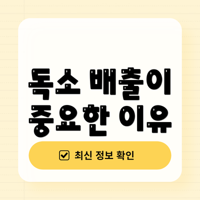 독소 배출이 중요한 이유