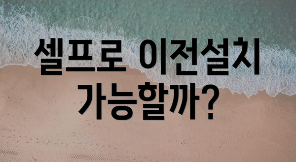 셀프로 이전설치 가능할까?