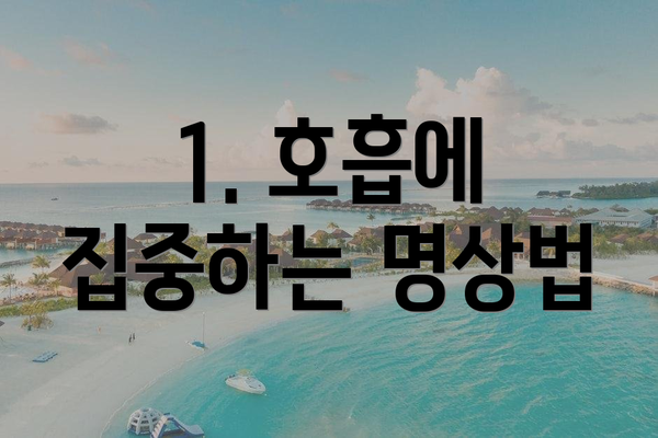 1. 호흡에 집중하는 명상법