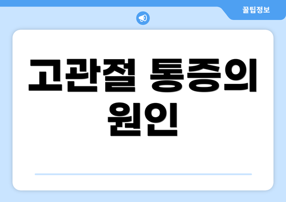 고관절 통증의 원인