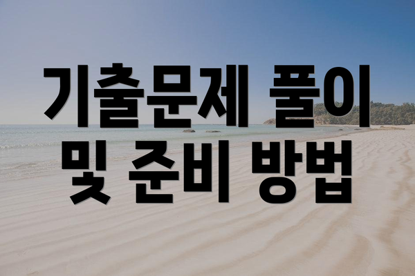 기출문제 풀이 및 준비 방법