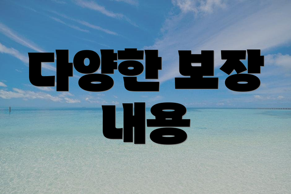 다양한 보장 내용