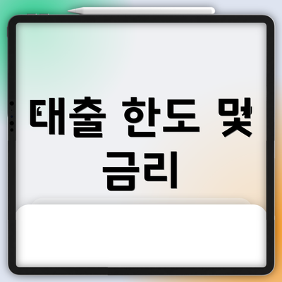 대출 한도 및 금리