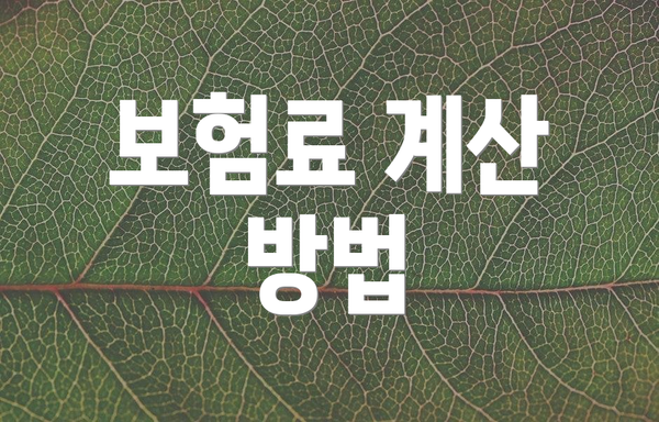 보험료 계산 방법
