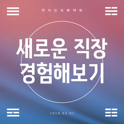 새로운 직장 경험해보기