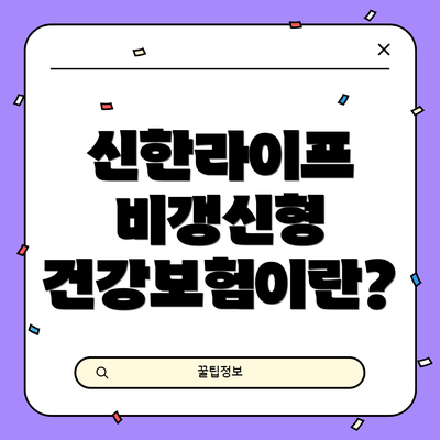 신한라이프 비갱신형 건강보험이란?