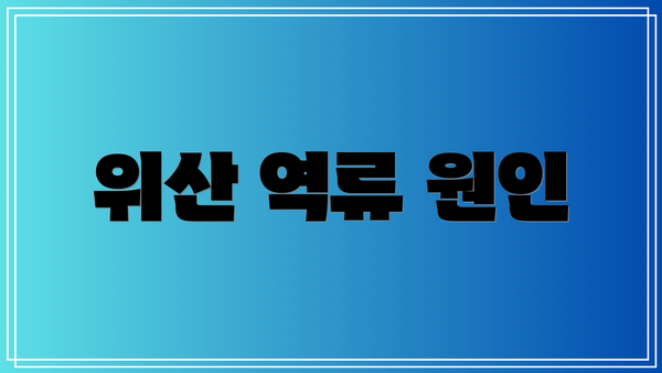 위산 역류 원인
