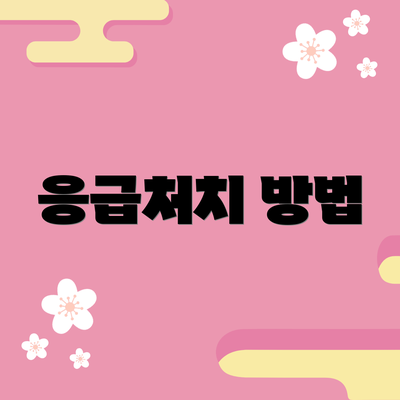 응급처치 방법