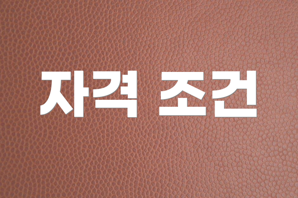 자격 조건