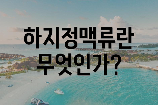 하지정맥류란 무엇인가?