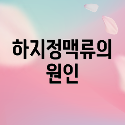 하지정맥류의 원인