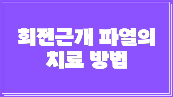 회전근개 파열의 치료 방법