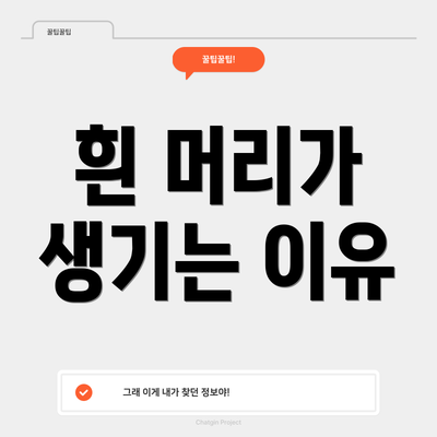 흰 머리가 생기는 이유