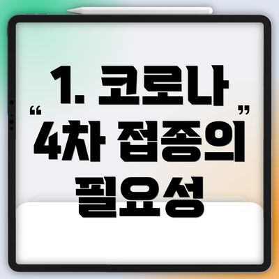 1. 코로나 4차 접종의 필요성