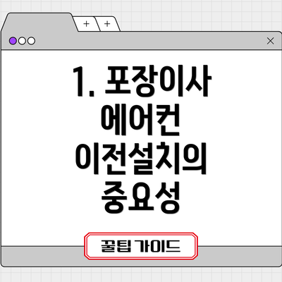 1. 포장이사 에어컨 이전설치의 중요성