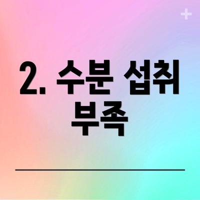 2. 수분 섭취 부족