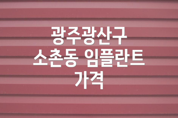 광주광산구 소촌동 임플란트 가격
