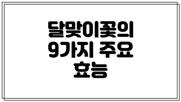 달맞이꽃의 9가지 주요 효능