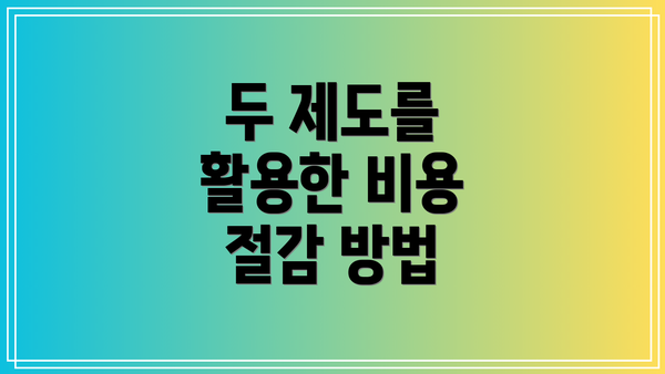 두 제도를 활용한 비용 절감 방법