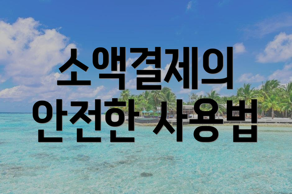 소액결제의 안전한 사용법