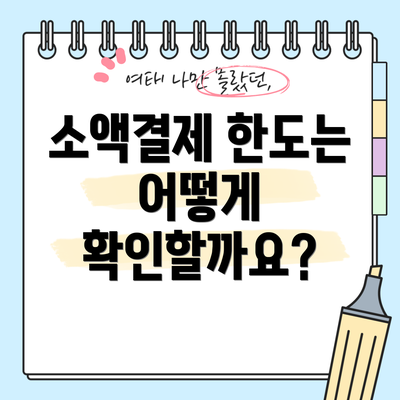 소액결제 한도는 어떻게 확인할까요?