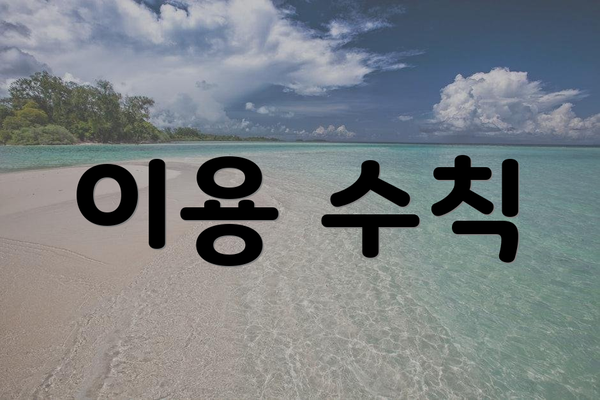 이용 수칙