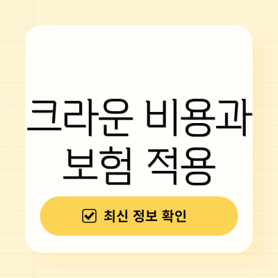 크라운 비용과 보험 적용
