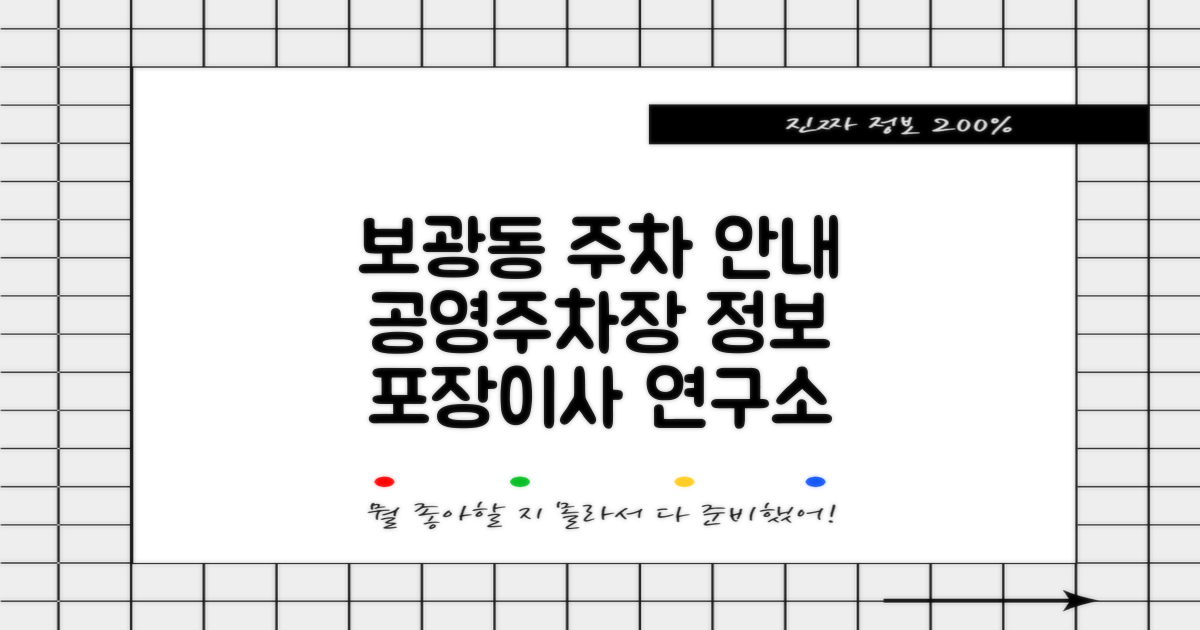 용산구 보광동 공영주차장 현황 및 이용 안내: 포장이사 연구소