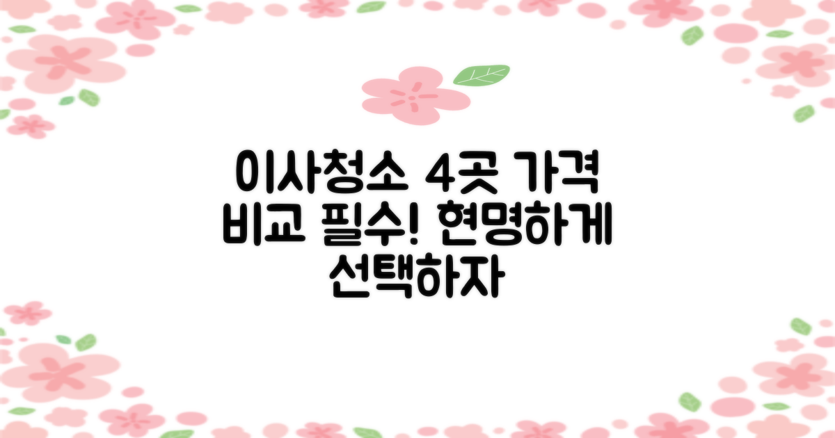 이사청소 4곳 가격 비교, 제대로 알고 하자!