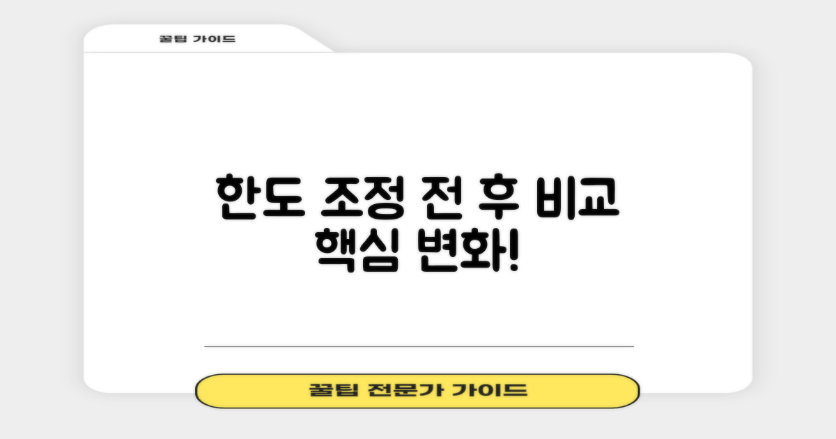 한도 조정 전과 후