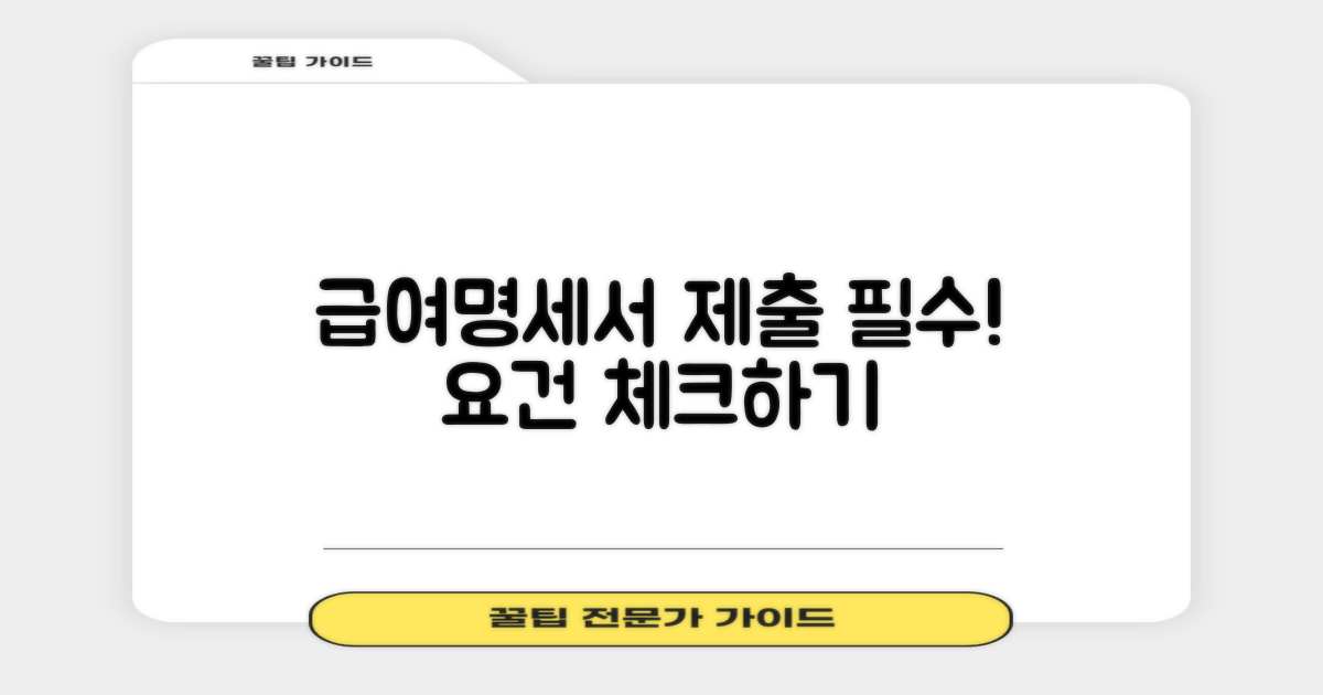 급여명세서 제출 요건 안내