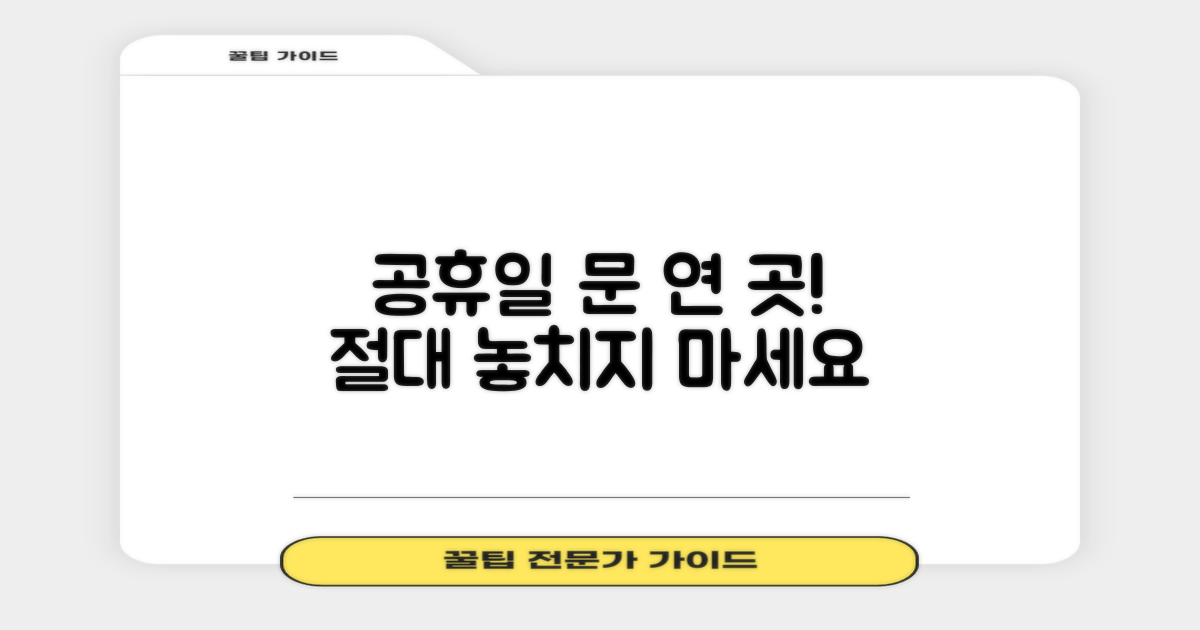 공휴일 문 여는 곳, 놓치지 마세요