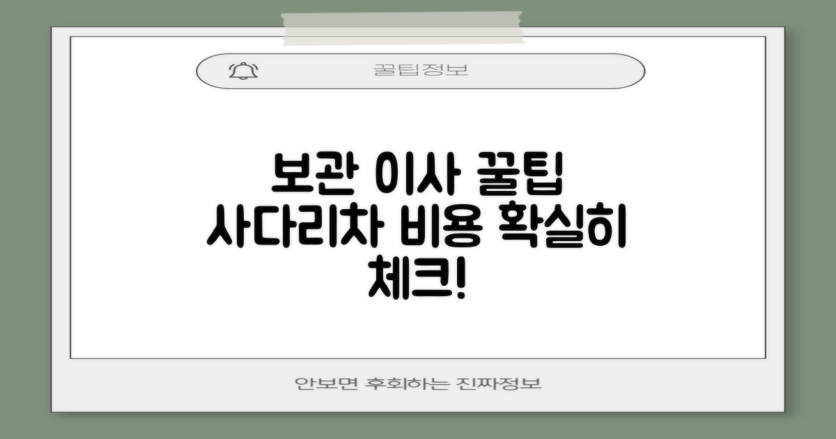 보관 이사, 사다리차 비용 체크하세요