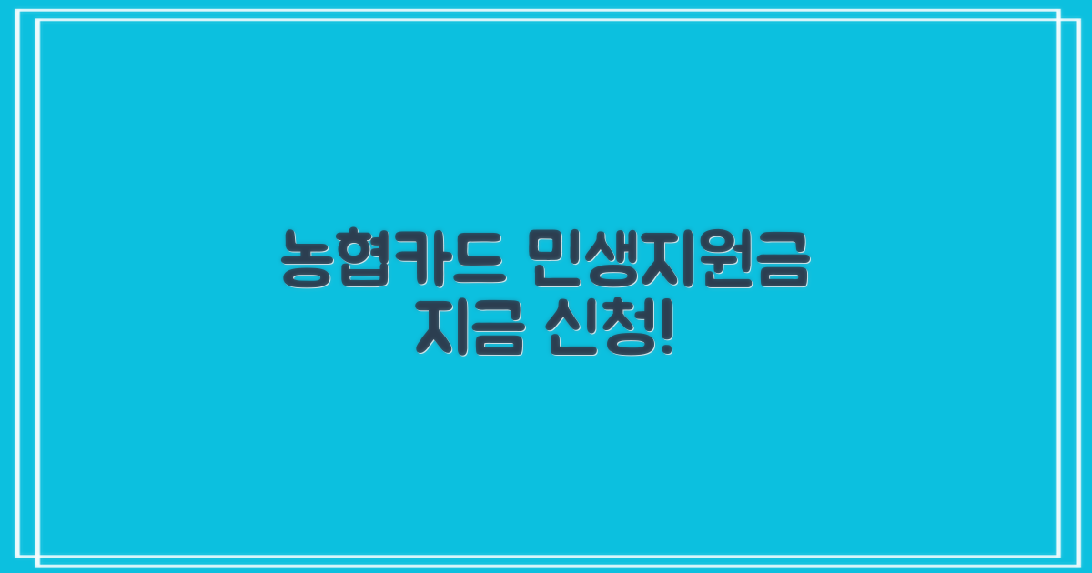 농협카드 민생지원금, 지금 신청하세요!